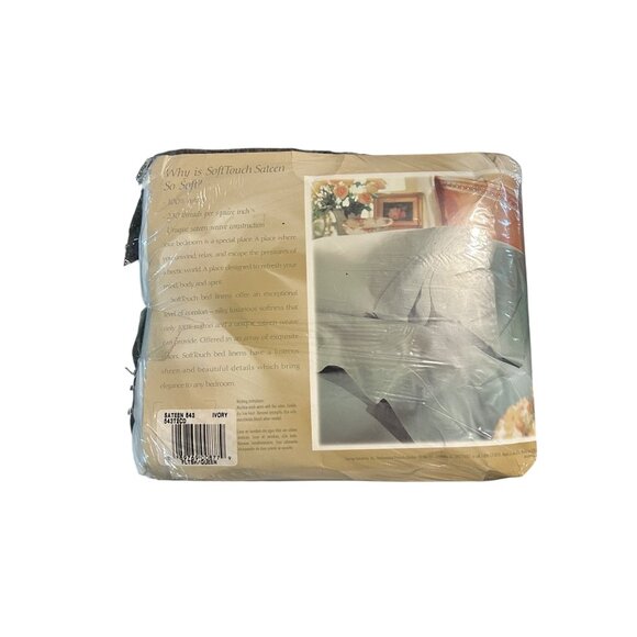 Soft Touch Sateen Queen Flat Sheet 230 Thread Count 100% Cotton Ivory opened - Picture 4 of 4